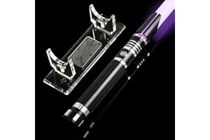 AthlChamp Sable de luz de Duelo Control de Movimiento para Adultos, con empuñadura metálica, Hoja de PC, 16 Fuentes de Sonido, 12 Colores RGB y Soporte para Sable - Negro