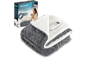 Cecotec Manta Eléctrica 200x180cm HeatConfort Luma (200 x 180). 130W, 10 Niveles de Temperatura Ajustables, Controlador LCD Extraíble, Temporizador con Apagado Automático, PTC+ Tecnología NTC