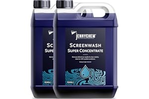 JENNYCHEM INDUSTRIAL CHEMICALS Jennychem Super Concentrated Screenwash. Screen Wash Concentrate Antifreeze Works In Winter Weather Up To -18°C. Anti-Smear. Can be Diluted To Suit All seasons (10 Litre - Pack of 2 x 5 Litre)