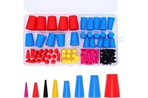 AIMEKE 110 tapones de goma cónicos, juego de surtido de goma de silicona, tapones de goma maciza, tapones de silicona para pegar agujeros durante el recubrimiento en polvo