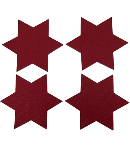 ESTA-Design Filz Weihnachtsstern Rot  Untersetzer Stern 1540 Cm   Wollfilz Filzuntersetzer Rot