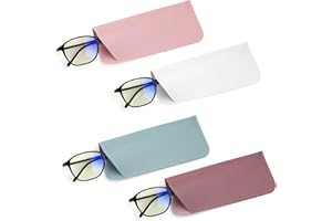 CZFDCK 4Pcs Soft Glasses Case, Glasses Case, Glasses Case for Women, Glasses Case Soft Suitable for Outdoor Sports Home Life Female and Male Childrens Adult Use (4 Colors)