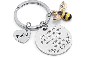 LUODAN Regalo Maestro Profesora Llavero,Maestra Profesora Gracias Grabado Llavero Graduación Regalo del dia del Maestro Regalo de acción de Gracias