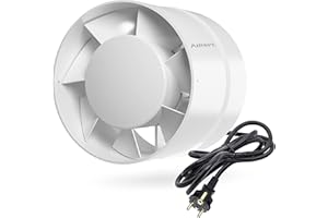 Airope - BA - 100 mm cichy wyciąg powietrza, 107 m3/h, 14 W, kanał liniowy, oszczędność energii, do kąpieli, toalety, namiotu, szklarni, kuchni, biura, garażu, 5 LAT gwarancji