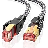 Ltemziiy Cat 8 Ethernet Cable 0.5M, 40Gbps 2000Mhz High Speed Gigabit Lan Internet Cables, RJ45 Patch Cord Braided Round S/FT