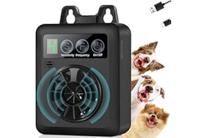 AUTESS Ultrasonic Anti Barking Device for Dogs,Automatic Dog Barking Deterrent Devices with 4 Sensitivity & Frequency,Rechargeable Dog Bark Stopper with 50Ft Range, Sonic Bark Deterrents Outdoor & Indoor