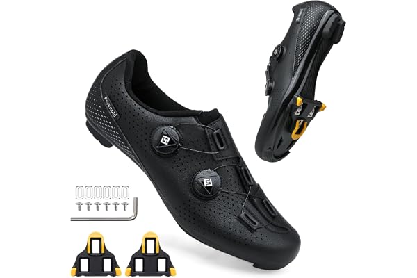 Feyenold Chaussures de vélo pour Hommes &Femmes compatibles SPD-SL Pedal,Compatible l'installation SPD/Look KEO Cleats Lock Triangle