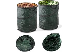 ADEPTNA Large 120L Heavy Duty Strong Pop Up Garden Waste Refuse Rubbish Bag with Handles - Reusable Garden Waste Sack (Pack of 2)