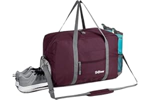 SPORTSNEW Borsone da palestra Donna Uomo Borsa da viaggio con Scomparto per Scarpe e Tasca bagnata 35L Fitness Borsa Sportiva con tracolla, Vino rosso