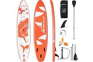 COSTWAY SUP Gonfiabile 335/320 cm, Stand Up Paddle Gonfiabile con Pinne, Leash, Pagaia, Pompa, Kit di Riparazione e Borsa, Carico Massimo 120 kg