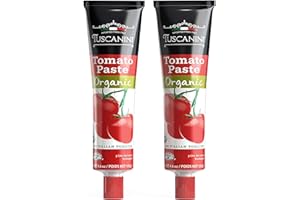 Tuscanini Organic Tomato Paste Tube 130g (Pack of 2) | Double Concentrate 100% Italian Tomatoes, All Natural, NON-GMO, Kosher