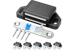 Tonitrui Armoire Aimant, Forte Armoire Magnétique Mousqueton, Haute qualité nylon matériel Cuisine Armoire Tiroir Armoire Armoire Fermeture Magnétique (Noir 6 Pièces)