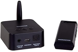 Funk Audio Übertragung - Marmitek Audio Anywhere 725 - Fernseher drahtlos mit Stereoanlage - Optical (toslink) und 3,5 mm Klinkenanschluss - digitale Technologie ohne Qualitätsverlust