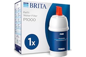 BRITA P1000 replacement filter cartridge for BRITA filter taps - 1 Pack - reduces chlorine, limescale and impurities, White