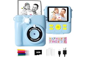 GKTZ Sofortbildkameras Kinder - 1080P HD Sofortdruck von Fotos - Geburtstag Geschenk für Mädchen im Alter von 5 6 7 8 9 10 Jahren (Blue)