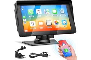 Volam 7 Pulgadas Carplay Inalambrico Pantalla Coche, Car Play y Android Auto Pantalla Táctil para Coche con Radio Bluetooth Navegador Mapa Voice Asistente de Voz FM AUX