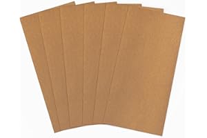 Brandalo® veganes Leder - waschbares Papier - 6 Bögen 10x21cm bei 0,55mm Dicke - Waschpapier - Lederpapier - Handmade Label gestalten - DIY zum nähen, basteln, plotten, Bedrucken UVM. - Hellbraun