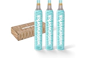 waterworks 3 x CO2-Zylinder I Geeignet für SodaStream*, Grohe Blue, Aarke, Brita, WasserMaxx u.v.a Wassersprudler I Für bis zu 60 L pro Füllung I *Nicht für Quick Connect