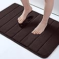 Buganda Memory Foam Soft Bath Mats - Non Slip Absorbent Bathroom Rugs Rubber Back Runner Mat for Kitchen Bathroom Floors 17" x 24", Brown
