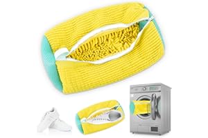 HWJPDMBD Schuhwaschbeutel für Waschmaschine, Wiederverwendbarer Wäschesack für Schuhe, Anti-Verformung Sneaker Waschbeutel, Netzschuhe für Sportschuhe und Trockner (Gelb, 1 Stück)