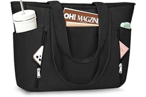 KTUEOV Tote Bags for Women, Corduroy Handbags Ladies Large Shoulder Handbag for School Ladies Laptop Tote Bag with Zip Womens Hand Bags for Work Shopping Travel Teacher