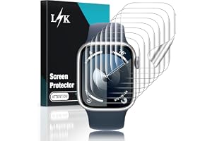 LK 8-delat skärmskydd för Apple Watch Series 8/7 45 mm - bubbelfri hög upplösning överlägsen kvalitet, transparent mjuk TPU-f