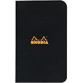 Rhodia Kareli Zımbalı Defter, Siyah, 75x120 mm
