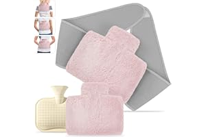 YNREDEE Hot Water Bottle Belt with Cover,Wrap Around Hot Water Bottle for Pain Relief,Neck and Shoulder,Waist Warm,130cm Extra Long Hot Water Bag for Halloween Christmas(Pink)