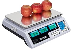 GIVOKE Electronic Digital Scale, Shop Table Scale-Price Computing Scale, Vegetable Fruit Market Kitchen Scales, Commercial Shop Retail Price Weighing Scale 40kg/5g, UK Plug