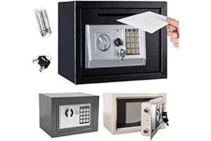 SIKY 8.5L Office Digital Steel Safe Box Home Safe Box Digital Safe Box Waterproof Safes Home Mini, Wall or Floor Mounted (31cm x 20cm x 20cm, Black)