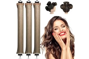 LEOLAMVAED Heatless Hair Curler, 3 Pezzi Di Arricciacapelli Senza Calore Durante La Notte, Ricci Senza Calore Rivestito In Flanella, Heatless Curls, Per Donne Con Capelli Lunghi (Sand)