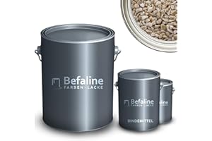 Befaline © BEFA-78 Steinteppich Set bis 2,5qm I 25kg Marmorkies Botticino + 1,5kg Epoxidharz Bodenbeschichtung für Naturstein, Beton, etc. I fugenloser & pflegeleichter Boden für innen & außen