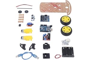 Marhynchus DIY inteligentny robot samochodowy zestaw podwozia, programowalna tablica rozwojowa 2WD ultradźwiękowa z silnikiem MCU dla dzieci nastolatków DIY