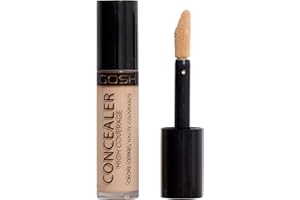 ‎GOSH GOSH Concealer High Coverage 001 Porcelain für optimale Deckkraft Iflüssiges Make-Up, deckt Augenringe, Rötungen, Unreinheiten zuverlässig ab I Highlighting & Contouring I Falten wegschminken IVegan