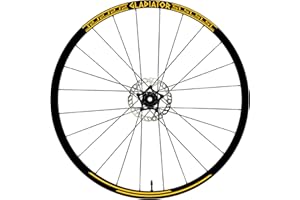 DualColorStampe Autocollants pour jantes de vélo 26" – 27,5" – 28-29" pouces – Roue de vélo VTT – Stickers jantes VTT – B0054 (26" pouces, jaune 21)