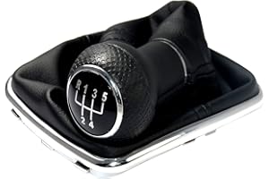 L & P Car Design L&P A251 Schaltsack Schaltmanschette Schwarz Schaltknauf 5 Gang 23mm kompatibel mit VW Golf 4 IV Chrom Rahmen Knauf Plug Play Ersatzteil für 1J0711113