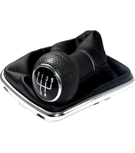 L & P Car Design L&P A0254-11 Soufflet de levier de vitesse Noir Coutures bleues GTI Look 5 vitesses 12 mm Compatible avec VW Golf 2 II 3 III Polo 6N 35i