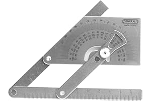 General Tools Transportador y buscador de ángulos #39, acero inoxidable, exterior, interior, ángulos inclinados, 0° a 180°