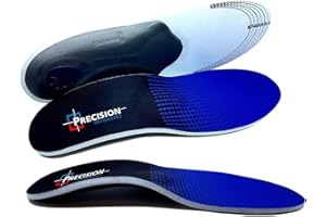 Precision Orthomedics Orthotic Insoles Arch Support Shoe Inserts For Plantar Fasciitis Fallen Arches Overpronation Foot Feet Pain Relief With Gel Heel - Suitable for Both Men Women