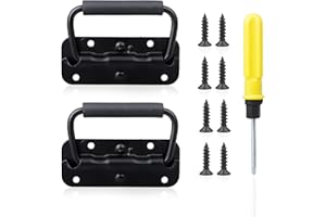 Roosea 2 Sets Asa Plegable Caja de Herramientas Mango Asa de Caja Mango Plegable de Resorte de Caja Tirador Plegable para Cajas Asa de Cofre Tirador Resorte para Maleta de Herramientas