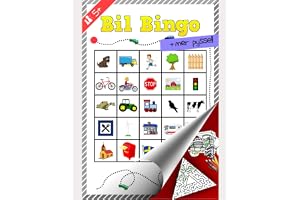 Bil Bingo och Annat Pyssel: Ett roligt bil bingo med extra aktiviteter för de små. Labyrinter och måleri bilder för flera tim