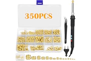 CIOXSOIO 357 Piezas Kit Insertos Roscados, 900W Soldador Estaño Control de Temperatura Digital, 350 Piezas Insertos de Tuercas de Ajuste Térmico M2/M3/M4/M5/M6/M8 Para Impresión 3D y Plástico