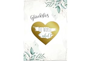 Bamboorilla Du wirst Onkel Rubbelkarte - Rubbelkarte zum selber beschriften – Schwangerschaft verkünden – Rubbelkarten zum selbst gestalten – Rubbellose – Glückslos (Du wirst Onkel)