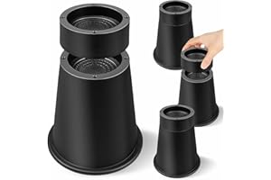 MixDora Bed Risers 6, 8 Inch Stackable Furniture Risers Heavy Duty Adjustable Chair Raisers for Desks Couches Sofas Table Set of 4 Pack Black (6,8 Inch)