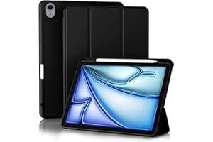 ‎MALEDAN Maledan Hülle für iPad Air 6 11 Zoll 2024 M2/ iPad Air 5 4 (2022/2020 10,9 Zoll) mit Stifthalter, Weich TPU Schutzhülle Auto Schlafen/Wachen, Unterstützt Apple Pencil Pro/2. Gen/USB-C, Schwarz