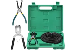 Glarks 15-teiliges Kolbenring-Kompressor-Werkzeug-Set mit 2 Kolbenringzangen und 14 Kolbenringen (62–145 mm) für die Reparatur von Pkw, LKW, Automotoren