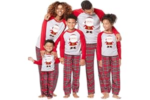ITISME FEMME ITISME Parent-Enfant Pack Famille Noël Christmas Femme Mom Santa Claus Tops Blouse Pants Pyjamas Familiaux VêTements De Nuit Tenues De NoëL Pyjamas Costume Set