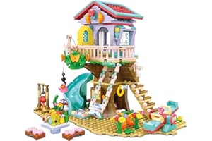 QLT QIAOLETONG Ideas Friends Baumhaus Konstruktionsspielzeug, kompatibel mit Lego mit LED-Licht, Klemmbausteinen, Geschenk für Mädchen 8–18 und Erwachsene Liebhaber von Baust