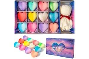 AHYDFSR 12er Pack Badebomben Geschenkset,Natürliche Badekugeln für Hautpflege und Entspannung,mit rein natürlichen ätherischen Ölen, Korallen-Samt-Bär-Handtuch,Geschenke für Frauen,für Weihnachts Valentinstag
