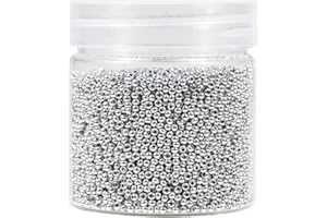 Bala&Fillic 2mm Round Size Uniform Seed Beads 10000pcs/110 Grams in Box 12/0 Silver Seed Beads Small Craft Seed Beads for Making Jewelry Earring Bracelets necklace (Silver)